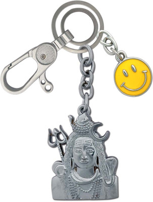 HANDSOME ISK Double Side Shiv Ji With Smiley Locking Hook Key Chain