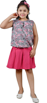 NEYSA Baby Girls Party(Festive) Top Skirt(Multicolor)