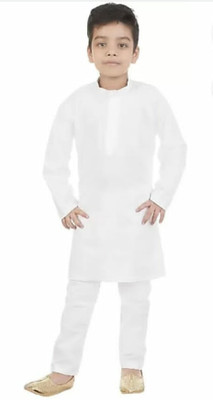 Rania Dresses Boys Casual Kurta and Pyjama Set(White Pack of 1)