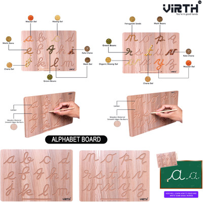 Virth Alphabet Cursive Tracing Board | Teach Your Child Cursive Alphabet Writing(Brown)