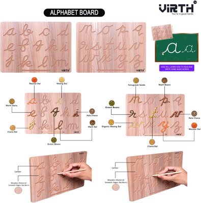 Virth Cursive Alphabet Tracing Board | Teach Your Child Cursive Alphabet Writing(Brown)