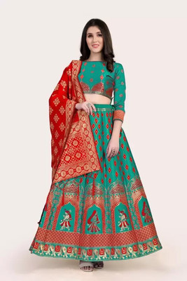 SHREE CREATION Embellished Semi Stitched Lehenga Choli(Light Green)
