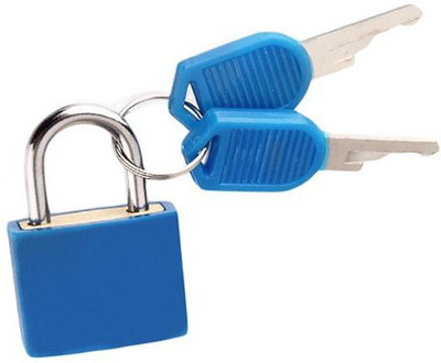 WunderVoX ABS plastic cover small brass padlock with key-X17 Padlock(Blue)