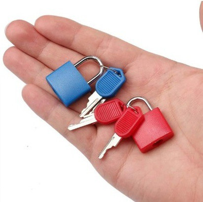 WunderVoX Small Padlock Travel Mini Suitcase Lock With 2 Keys-X40 Padlock(Blue, Red)