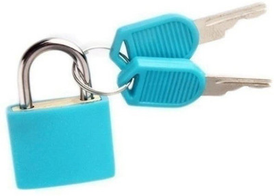 WunderVoX Mini Strong Steel Padlock Suitcase Drawer Lock Luggage Case Keyed Padlock-X5 Padlock(Blue)