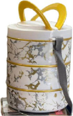 Worricow 3 Containers Lunch Box White (Pack Of 1) 3 Containers Lunch Box(200 ml)