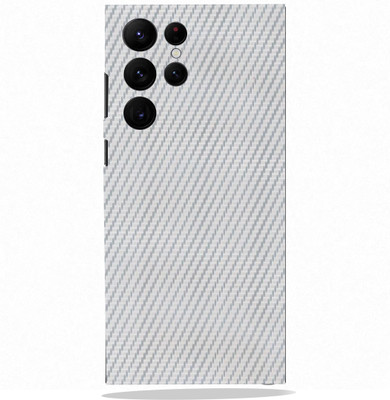 BUGGU Silver Carbon Fiber Mobile Back Skin Guard, Silver Carbon Fiber, SAMSUNG S22 ULTRA Mobile Skin(Silver Carbon Fiber Skin With High Matte Finish.)