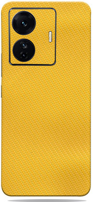 BugguSkin Yellow Carbon Fiber Iqoo Z6 5g Back skin Guard, Iqoo Z6 5g Mobile Skin(Ultra Super Yellow Carbon Fiber Skin With High Matte Finish.)