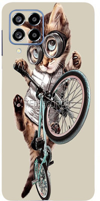 Mclaxa BMX Cat Mobile Back Skin, SAMSUNG GALAXY M53 5G ULTRA BACK SKIN Mobile Skin(BMX Cat Skin With Super Matte Finish)