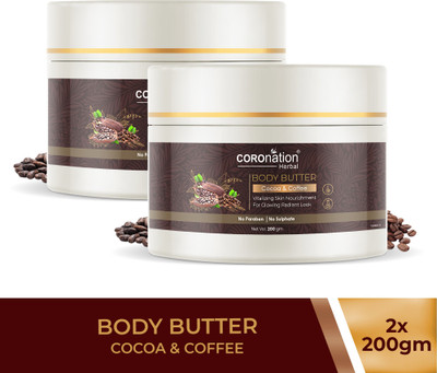 COROnation Herbal Cocoa & Coffee Body Butter - Pack of 2(400 g)