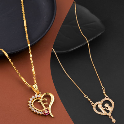 BOGHRA SALES Cubic Zirconia, Diamond Gold-plated Plated Alloy Chain Set