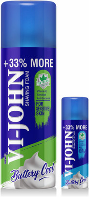 VI-JOHN Shaving Foam Sensitive Skin 400 Gm & All Skin Type 50 GM(450 g)