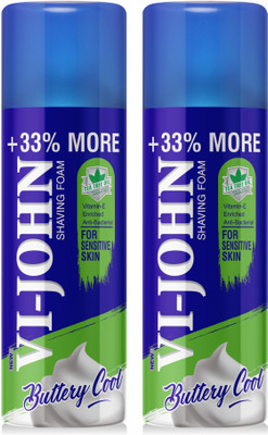 VI-JOHN Shave Foam For Sensitive Skin (400 gm Each, Pack Of 2)(800 g)