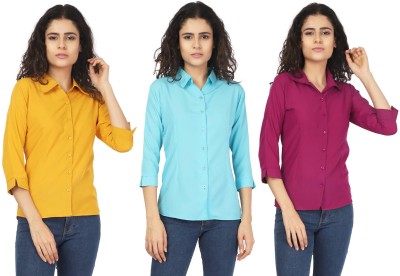 KITIMAT Women Solid Casual Multicolor Shirt(Pack of 3)