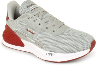 COLUMBUS RIDER (M) Light Grey/Maroon Sports Running Shoes For Men(Off White)