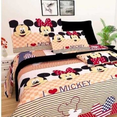 Delight Zone 144 TC Polycotton Queen Cartoon Flat Bedsheet(Pack of 1, Multicolor)