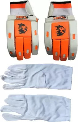 My Sports IBEX Match Batting Gloves Combo With Inner Gloves Batting Gloves (Orange White) Batting Gloves(Orange)