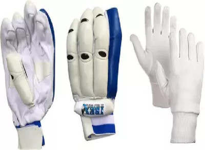My Sports IBEX Basic Batting Gloves Blue Combo With White Inner Batting Gloves blue White Batting Gloves(Blue)