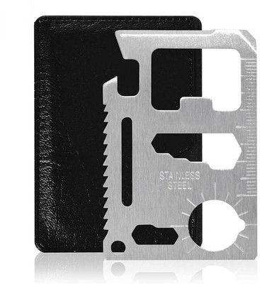 WunderVoX 11 Function Credit Card Size Survival Pocket Tool-X35 Camping & Hiking Opener::Wrench::Lanyard hole::Direction::Ruler::Screwdriver::Knife edge