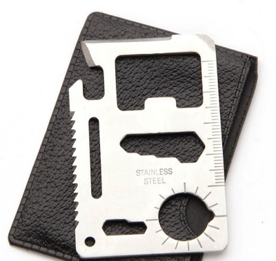 WunderVoX Survival Card Survival Pocket Card-X3 Camping & Hiking Opener::Wrench::Lanyard hole::Direction::Ruler::Screwdriver::Knife edge