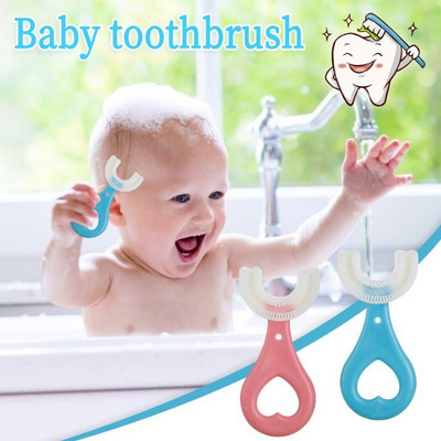 ELEGANTSTYLER U Shaped Toothbrush for Kids Manual Whitening Silicone Brush (PACK OF 2) Extra Soft Toothbrush(Pack of 2)