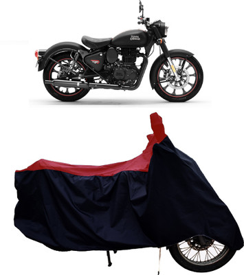 Tricway Two Wheeler Cover for Royal Enfield(Classic Stealth Black BS6, Red)