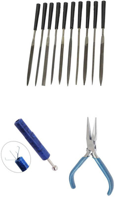 TOOLBUX Pack of 3 -10 Pc Needle File Set Gold Testing Stone Agate Burnisher