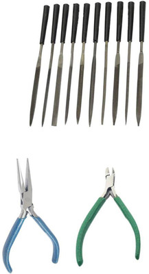 TOOLBUX Pack of 3 -10 Pc Needle File Set Round Nose 39 Round Hole Draw Plate