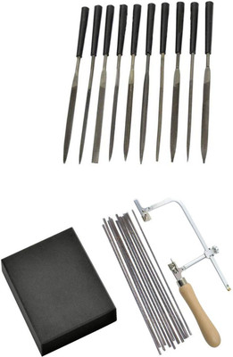 TOOLBUX Pack of 3 -10 Pc Needle File Set Flat Nose 39 Round Hole Draw Plate
