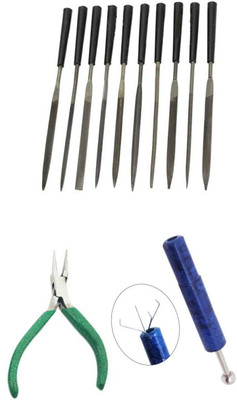 TOOLBUX Pack of 3 -10 Pc Needle File Set Agate Burnisher Gemstone Picker
