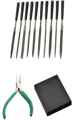 TOOLBUX Pack of 3 -10 Pc Needle File Set 39 Round Hole Draw Plate Flat Nose
