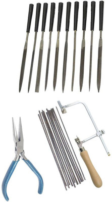 TOOLBUX Pack of 3 -10 Pc Needle File Set Round Nose Agate Burnisher