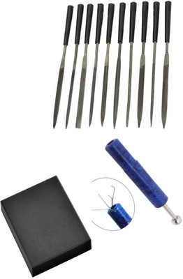 TOOLBUX Pack of 3 -10 Pc Needle File Set 39 Round Hole Draw Plate Gemstone Picker