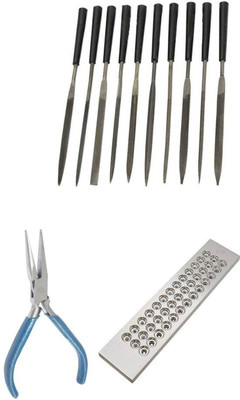 TOOLBUX Pack of 3 -10 Pc Needle File Set Round Nose Cutter
