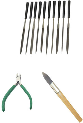 TOOLBUX Pack of 3 -10 Pc Needle File Set Gold Testing Stone Cutter