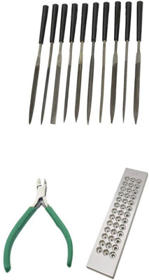 TOOLBUX Pack of 3 -10 Pc Needle File Set Gemstone Pickup Tool Round Nose