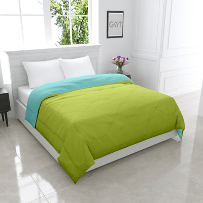 GYT Solid King Comforter for  Heavy Winter(Poly Cotton, Glorious Green & Ablaze Aqua)