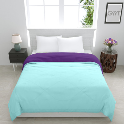 GYT Solid Single Comforter for  AC Room(Microfiber, Purple - Ablaze Aqua)