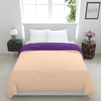 GYT Solid Single Comforter for  Mild Winter(Poly Cotton, Violet Purple & King Peach)
