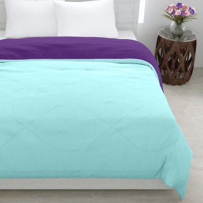 RD11 Solid King Comforter for  Mild Winter(Microfiber, Purple-Aqua)