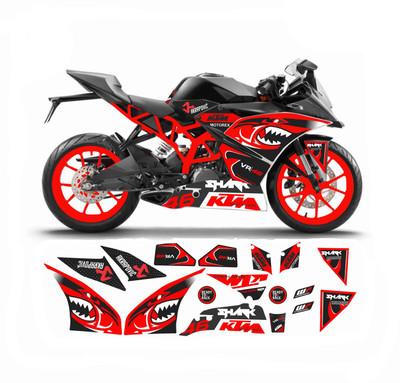 Automopix Sticker & Decal for Bike(Red)