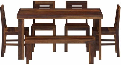 Krishna Art Sheesham Wood 6 Seater Dining Table Set with Chairs for Dining Room Home Solid Wood 6 Seater Dining Set(Finish Color -Natural brown, DIY(Do-It-Yourself))