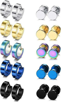 Veeva Beauty & Fashion Bali earrings for men black stylish earrings for boys bali all color Stainless Steel Clip-on Earring