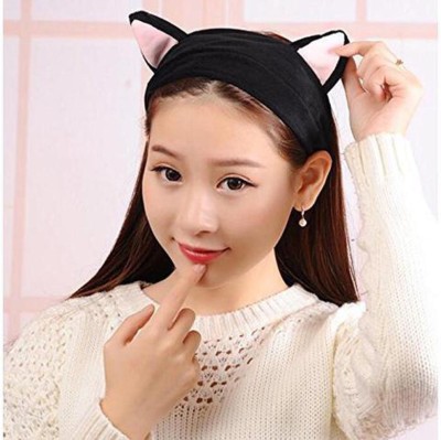 Myra Collection Pack of 1 Premium Quality Cat Ears Makeup Band Black Hair Band(Black)