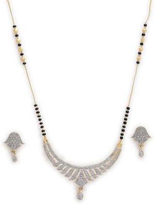 JOMEE Metal Gold-plated White Jewellery Set(Pack of 1)