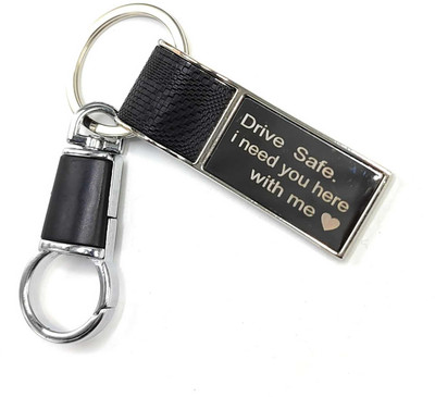 Jdp Novelty DriveSafe Massage Engraved Keychain with Hook for Love ones Key Chain