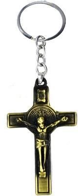 AFH Jesus INRI Cross Crucifix gold plated metalic religious gifiting Key Chain