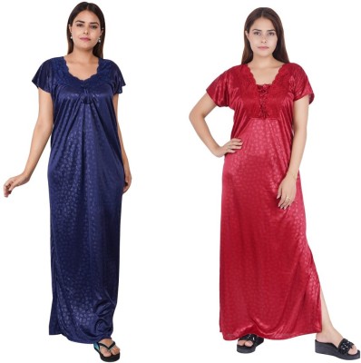 RILO Women Nighty(Blue, Red)