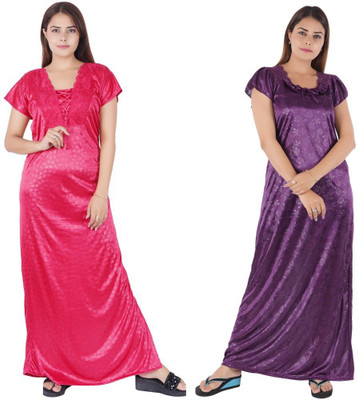 INSTRY Women Nighty Set(Pink)
