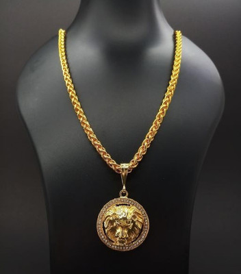 LABHUBAMON Pendant set chain for man and boy Gold-plated Copper Pendant Set